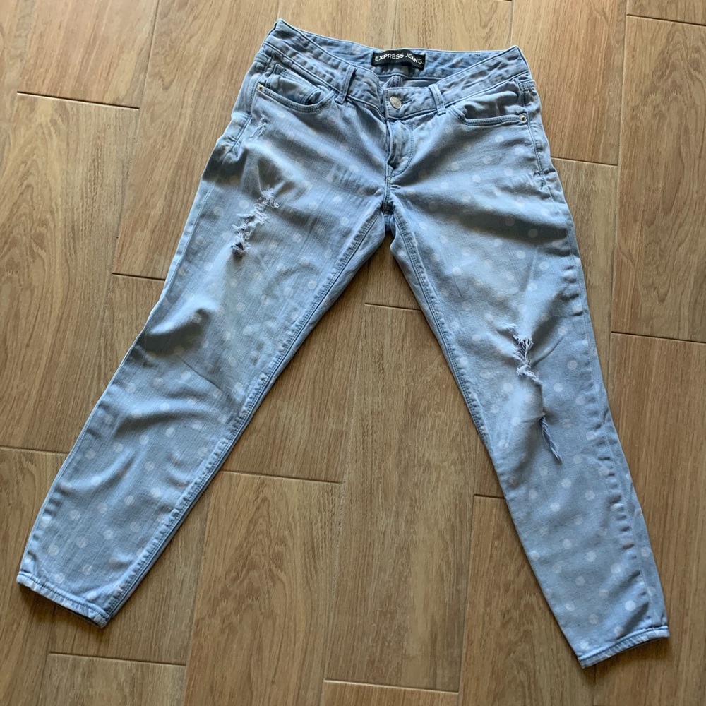 Express low rise ankle legging relaxed jeans
